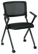 Mesh Back Folding Chair in Black Fabric (Set of 2)