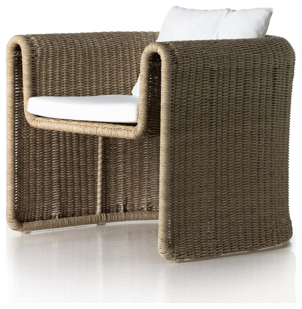 Tucson Woven Outdoor Chair-Vintage White