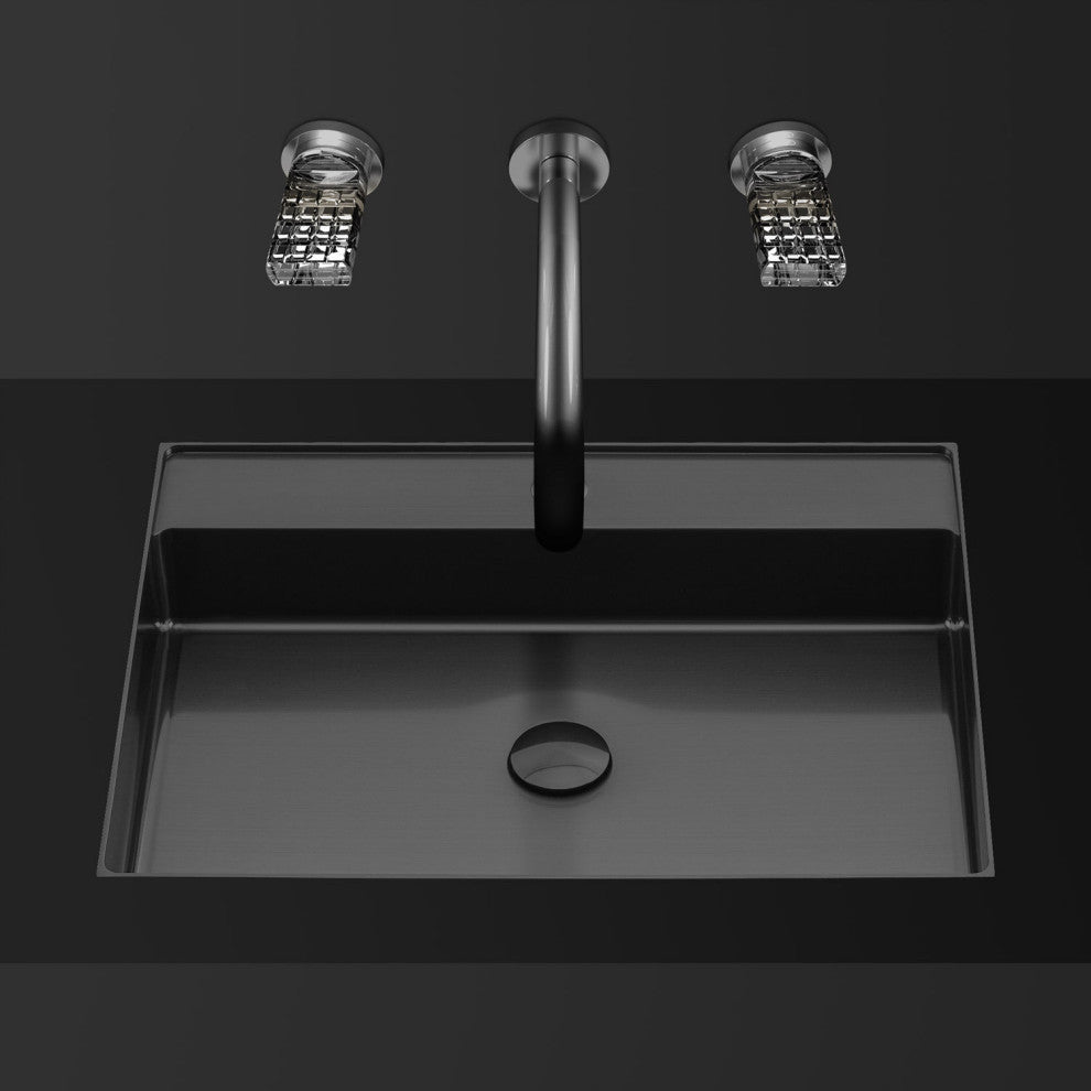 Elettra Modern Rectangular Under-mount Sink, Gun Metal