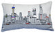 25" White Shanghai Daylight Skyline Lumbar Decorative Pillow