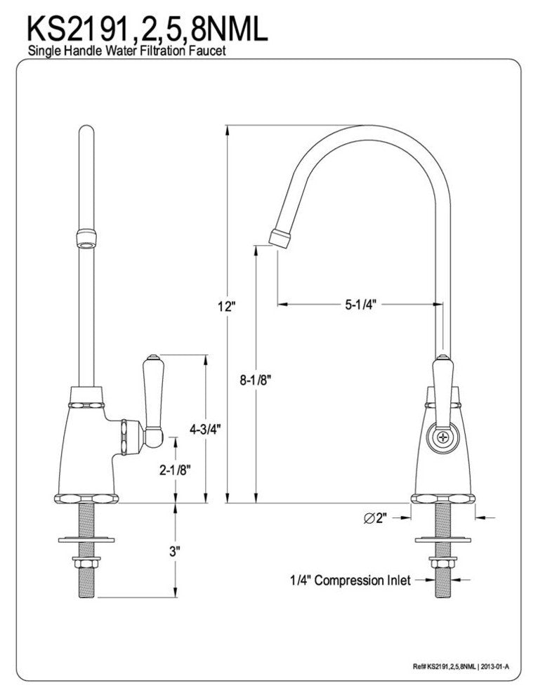 Magellan Low-Lead Cold Water Filtration Faucet,Polished Brass