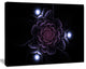 Purple Fractal Flower on Dark, Floral Canvas Art Print, 20"x12"
