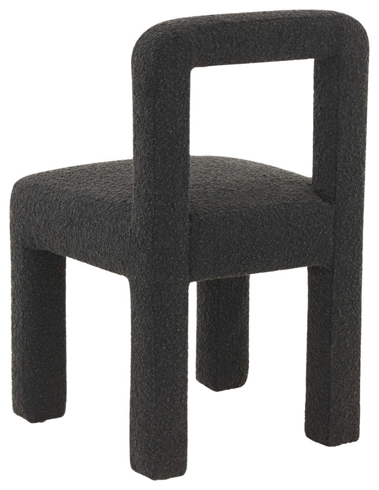 Hazel Boucle Dining Chair, Black