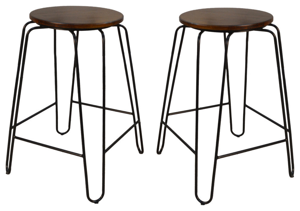 Seattle Stacking Stool, Elm/Black