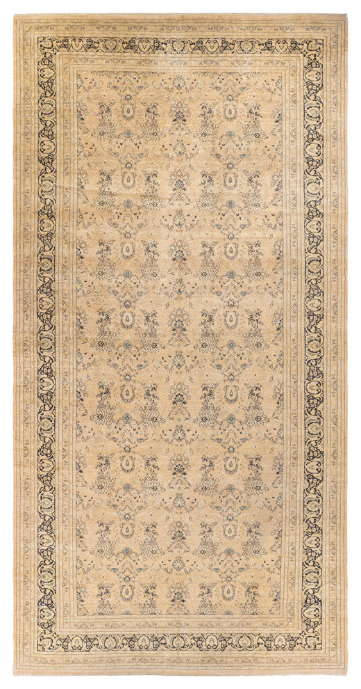 Mogul, One-of-a-Kind Hand-Knotted Runner Beige, 9'0"x18'10"