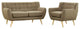 Modway Remark 2 Piece Living Room Set, Brown