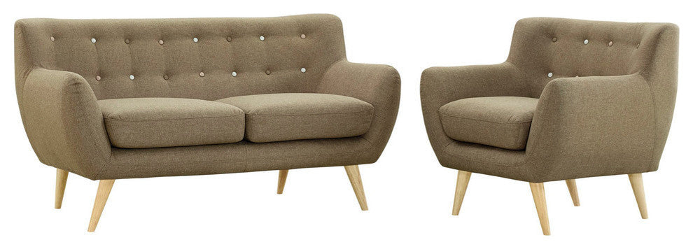 Modway Remark 2 Piece Living Room Set, Brown