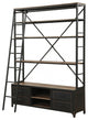 HomeRoots 64" X 29" X 83" Sandy Gray Metal Tube Bookcase With Ladder