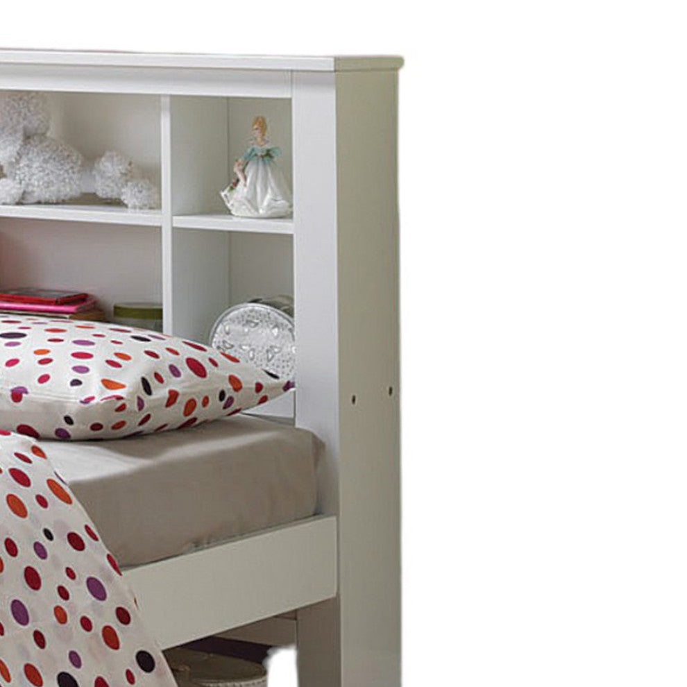 ACME Yara Bookcase Bed, White, Twin