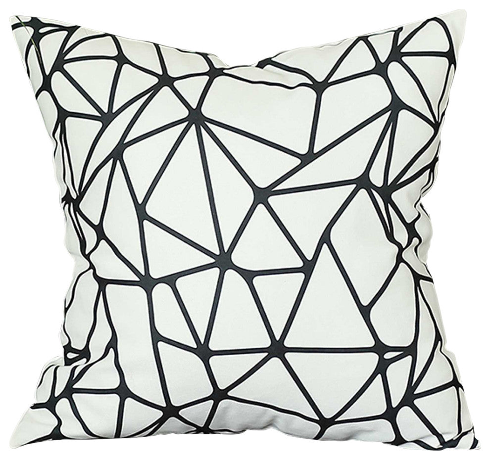 Black And  Yellow Zig Zag Decorative Throw Pillow Cover, Blackwhite