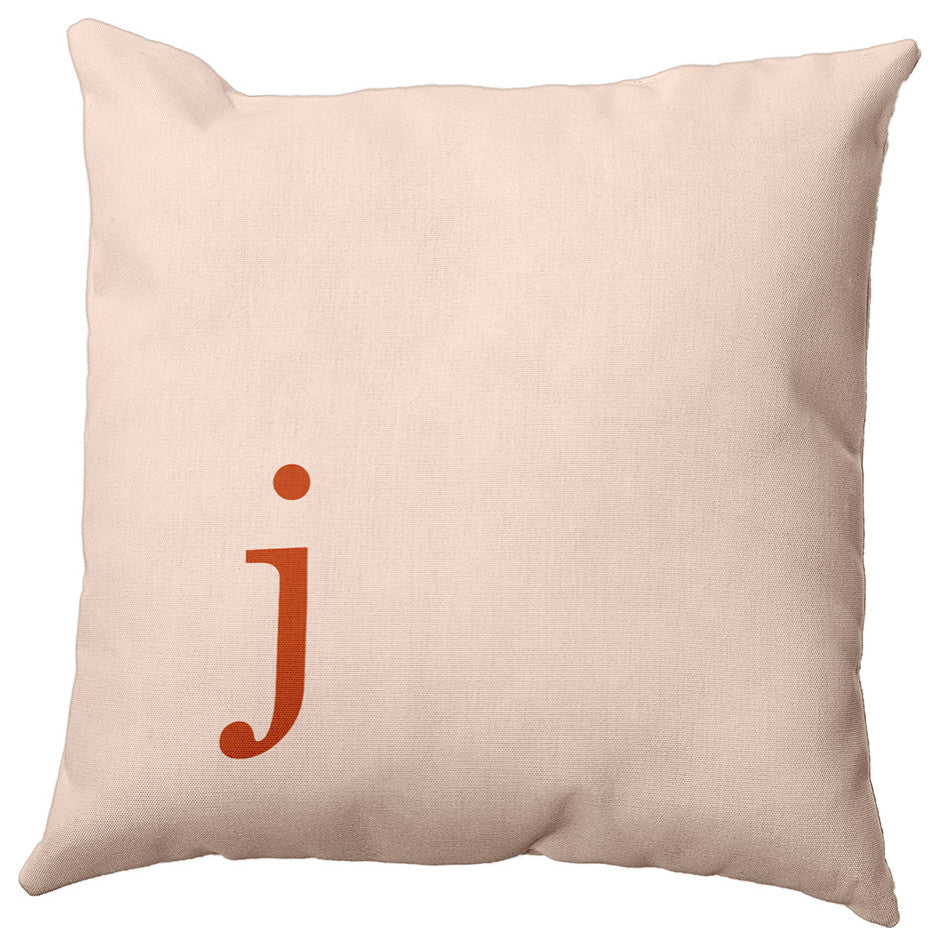 20"x20" Modern Monogram Decorative Throw Pillow, Sienna