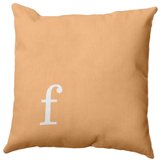 26"x26" Modern Monogram Decorative Throw Pillow, Pale Gold