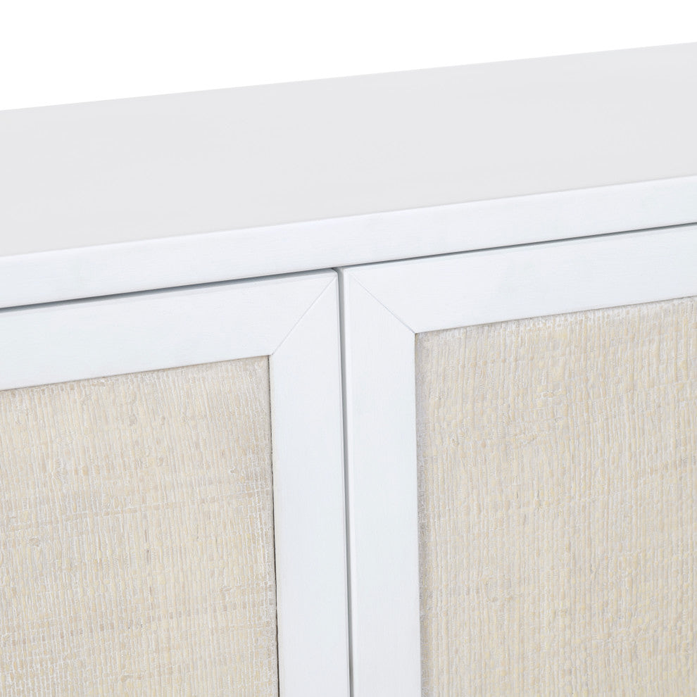 White Four Door Media Credenza Sideboard