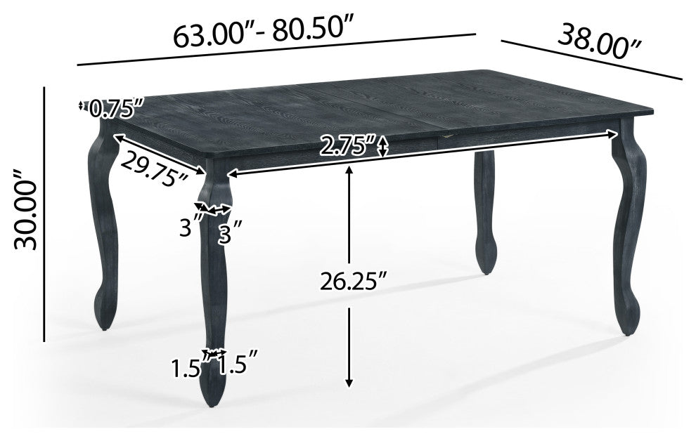Regan Fabric Upholstered Wood and Cane Expandable 7-Piece Dining Set, Gray