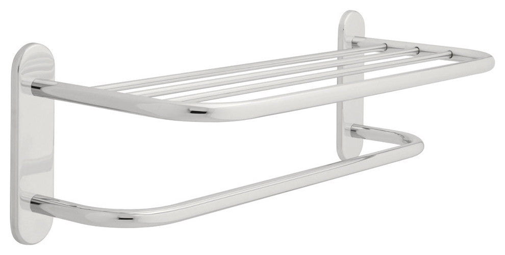 Delta Brass Towel Shelf With Single Bar Concealed Mounting, Polished Chrome, 24"