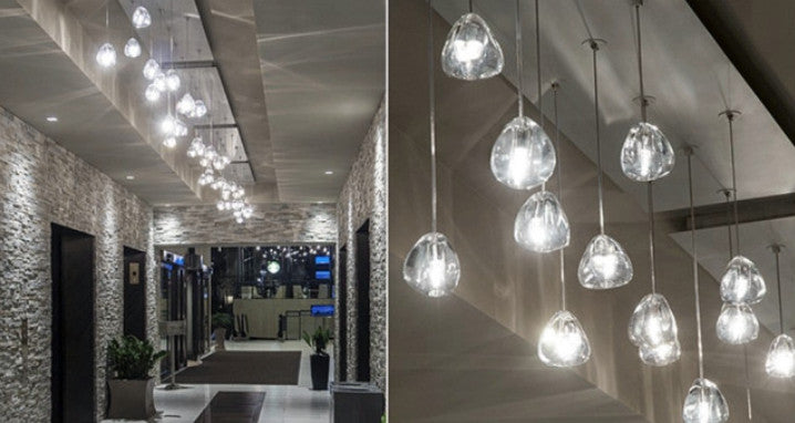 Hanging Modern Crystal Lamp for Staircase, 18 Lights