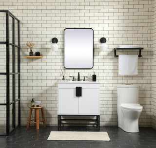 Home Living 19" Modern White-Light Bathroom Vanity