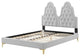 Tufted Platform Bed Frame, Twin Size, Velvet, Gray, Modern Contemporary