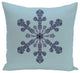 Vail, Decorative Holiday Print Pillow, Light Blue, 18"x18"