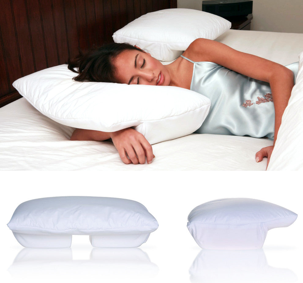 Deluxe Comfort Sleep Better Pillow, Blue, Large - Medium