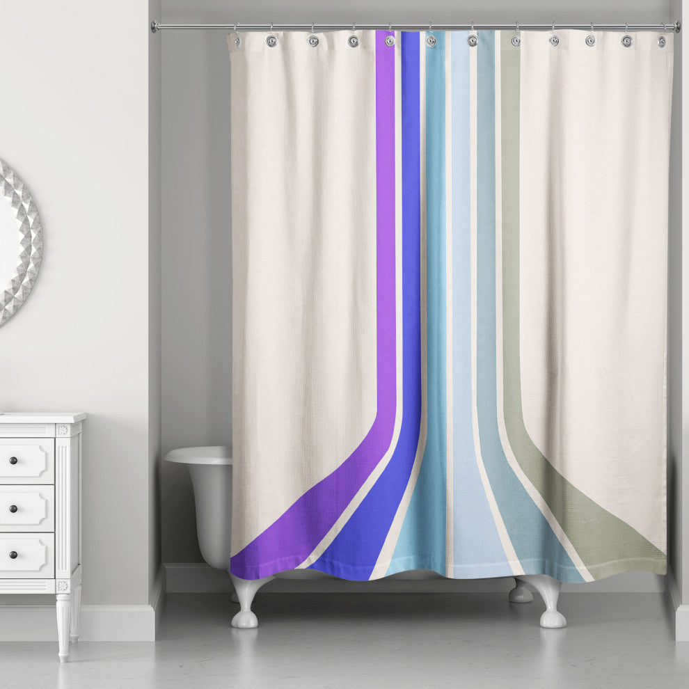 Retro Stripes 2 71x74 Shower Curtain