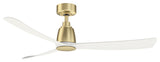 Fanimation Kute 52" Ceiling fan with LED and Remote, Brushed Satin Brass/Matte W