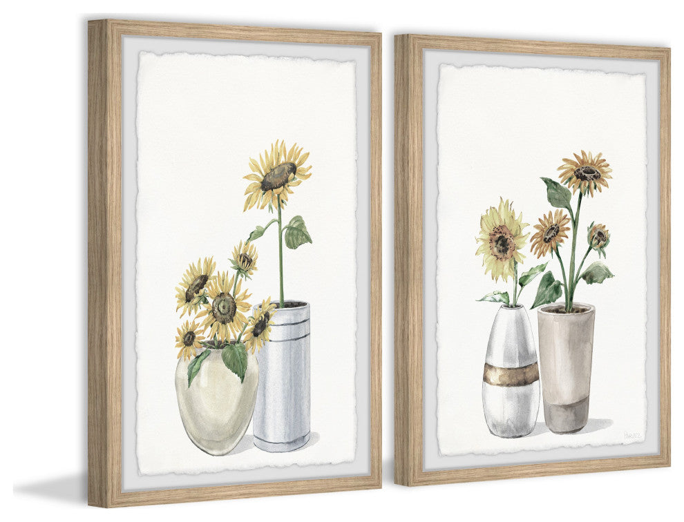 Sunflower Joy Diptych, Set of 2, 16x24 Panels