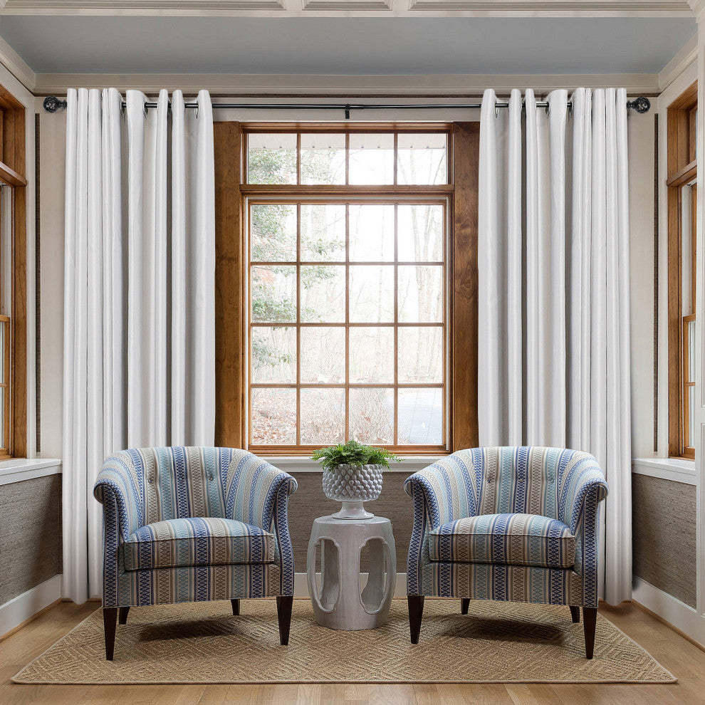 UTOPIA ALLEY 3/4" Single Adjustable Curtain rods for Windows, Black, 48"-86"
