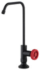 Purita Drinking Water Dispenser Beverage Kitchen Faucet, Matte Black/ Red