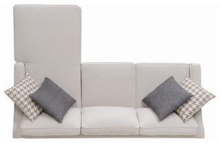 Maklaine Transitional Fabric Upholstered Sectional in Cream Finish
