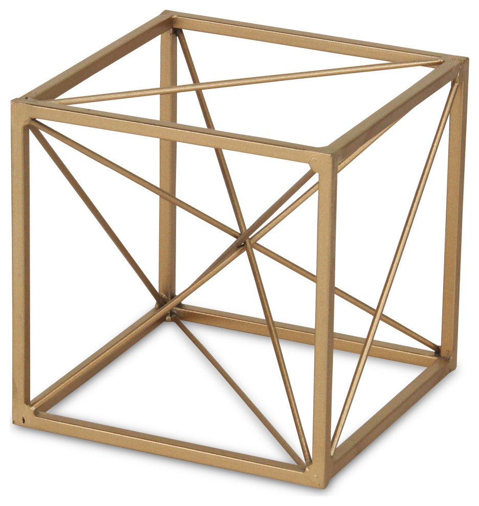 Metal Cube Table Decor, Gold
