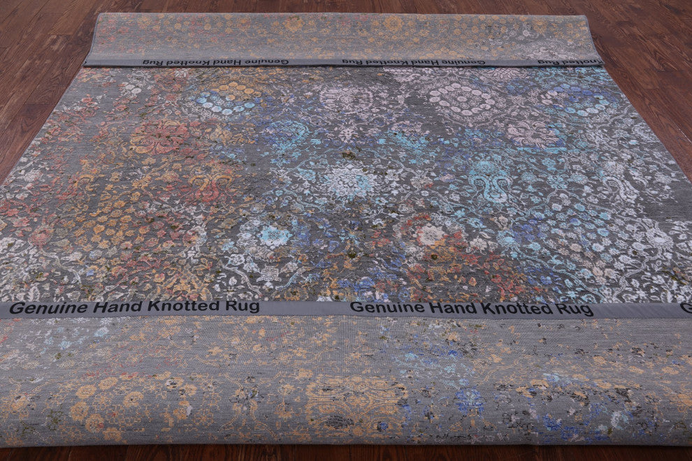 8' 0" X 10' 4" Wool and Silk Hand-Knotted Modern Rug Q8713