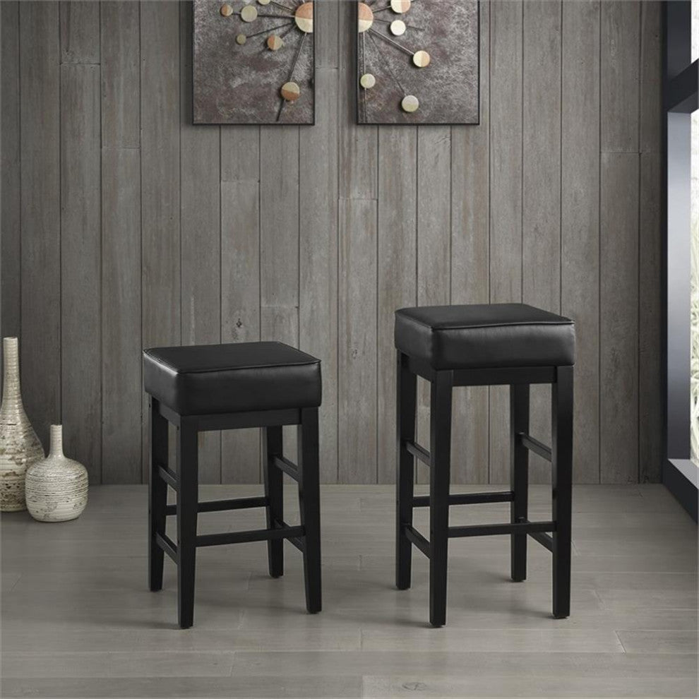Lexicon Pittsville 24" Faux Leather Counter Stool in Espresso (Set of 2)