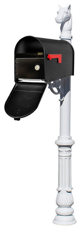 Post System-E1 Economy Mailbox, E1 Locking Insert, Mounting Plate, White