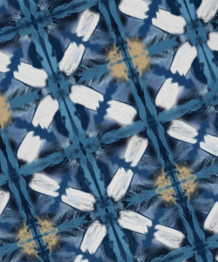 Beach Tile, Geometric Print Napkin, Aqua, Set of 4, Blue