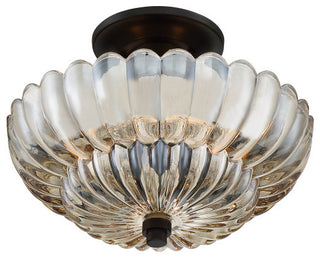 Whitecap 3-Light Semi-Flush Mount, Mottled Cocoa
