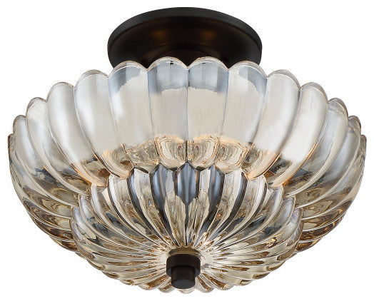 Whitecap 3-Light Semi-Flush Mount, Mottled Cocoa