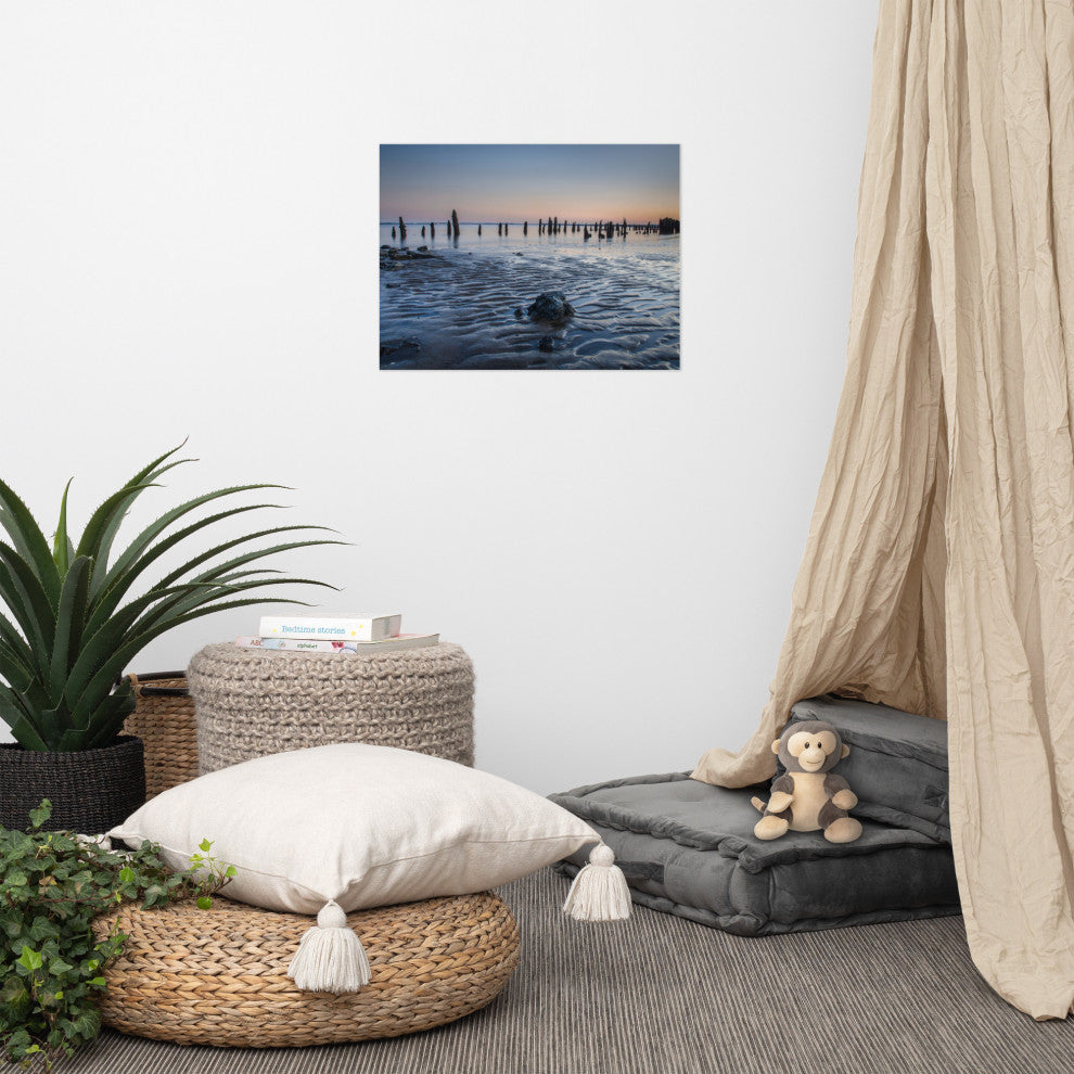 Low Tide At Battery Landscape Photo, Beach Unframed Wall Art Print, 18" X 24"