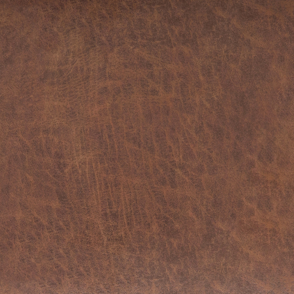 Shiloh Small Storage Ottoman, Distressed Saddle Brown Vegan Faux Leather