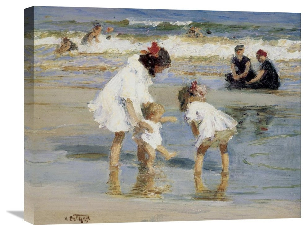 "Children Playing At The Seashore" Artwork, 24" x 20"