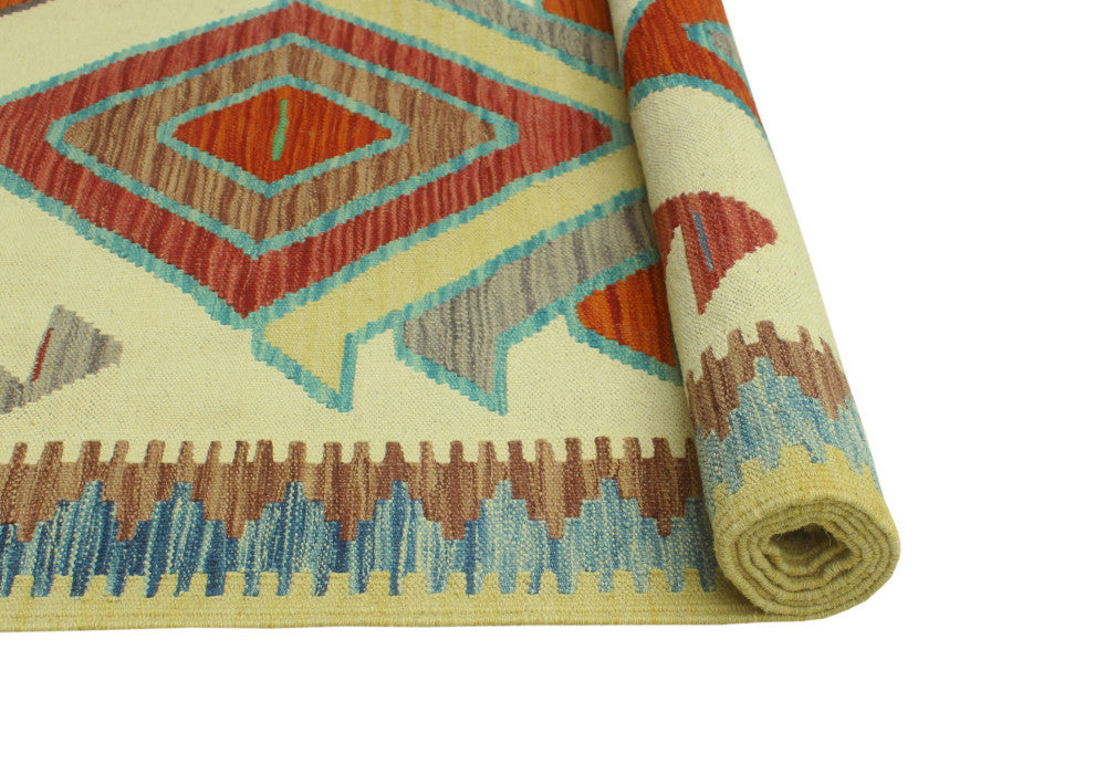 Sangat Kilim Zabia Ivory/Red Rug, 4'11x6'7