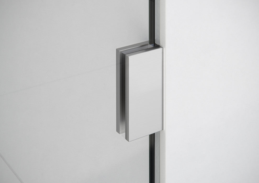 Glass Warehouse 78"x100" Frameless 3 Panel Inline Shower Door, Brushed Nickel