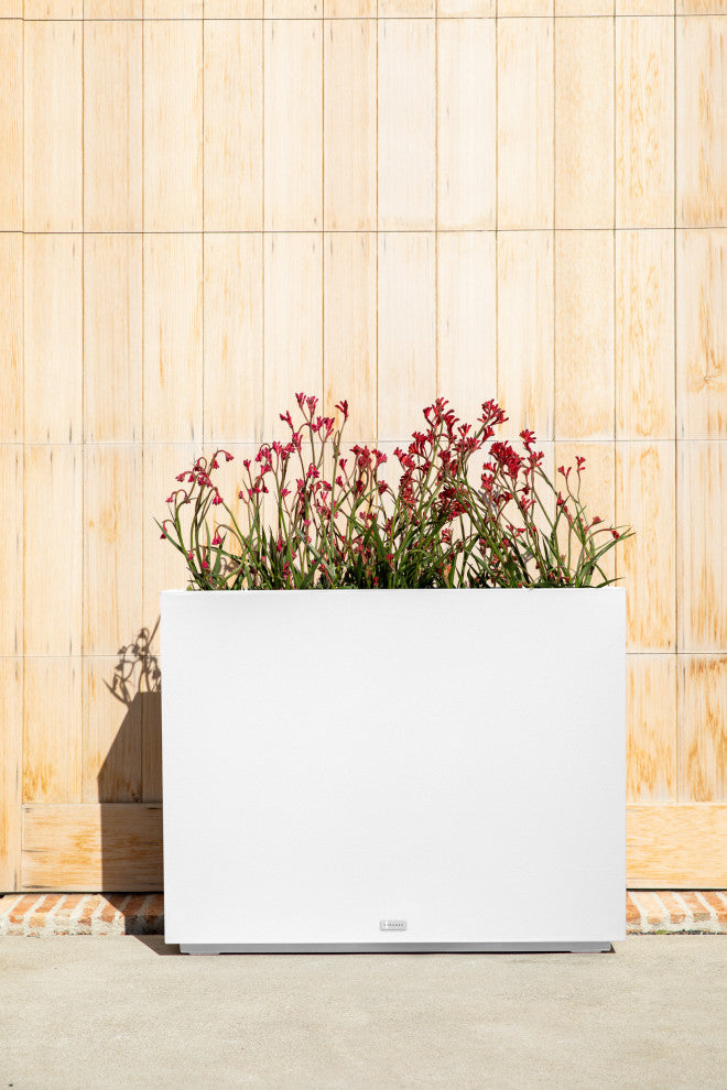 Veradek Block Series Span Planter, White, Medium
