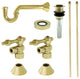 Plumbing Sink Trim Kit, P-Trap and Drain, Polished Brass