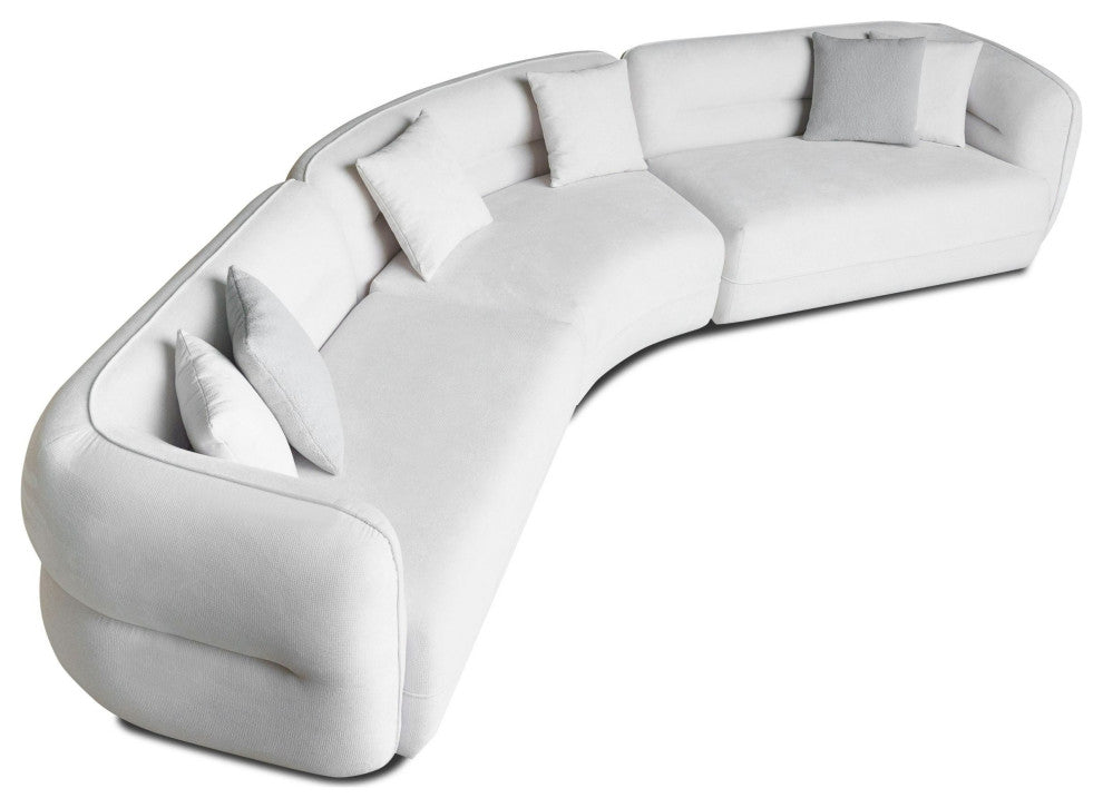 Divani Casa Gypsy Modern Off-White Fabric Curved Sectional Sofa