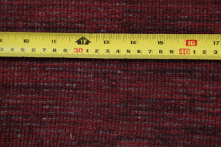 Gabbeh Striped Pattern Hand-Knotted Indian Oriental Rug, Red, 9'11"X8'2"