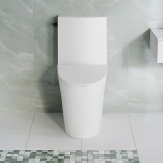 St. Tropez One-Piece Elongated Toilet Side Flush, Black Hardware