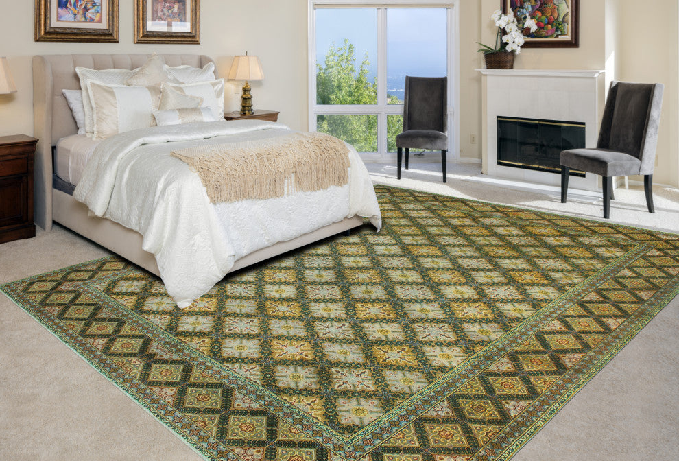 Fine Vintage Distressed Cindy Brown/Beige Rug, 9'8 x 13'2