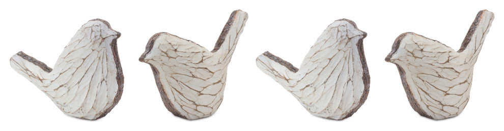 Carved Bird Figurine, Set of 4