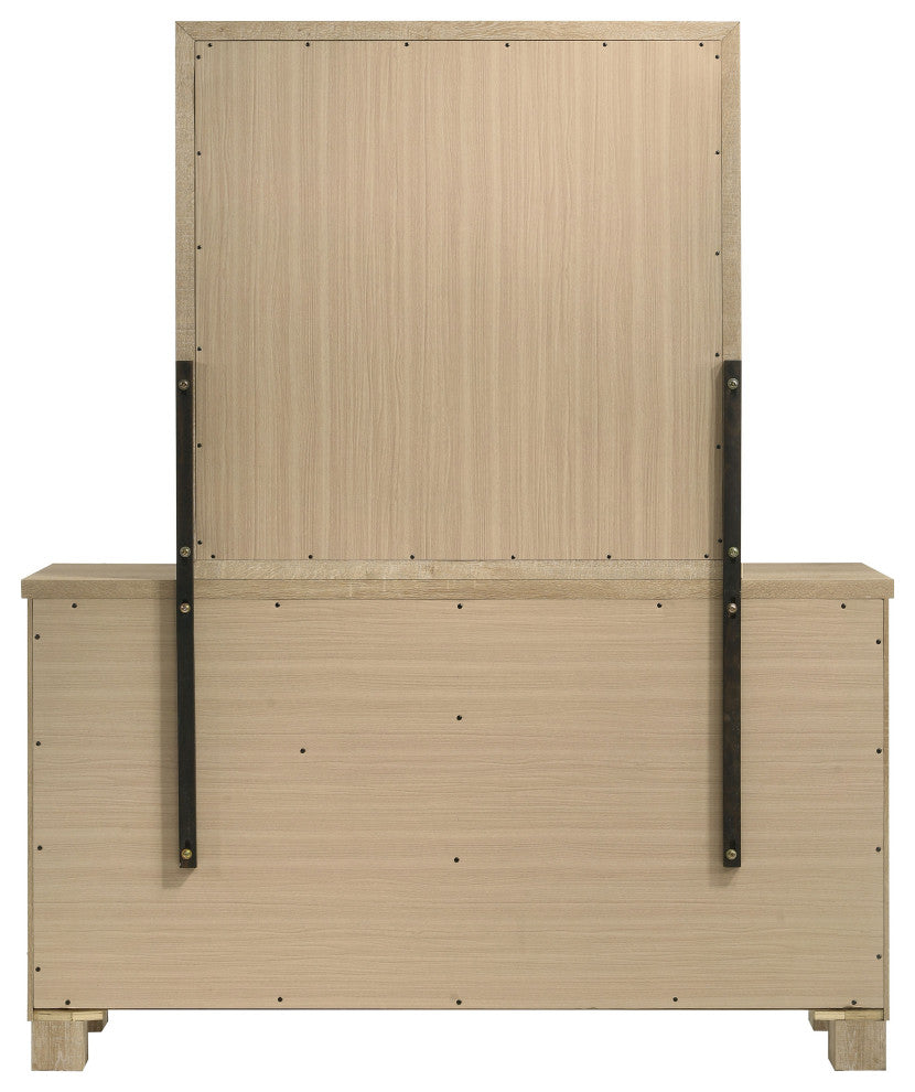 Oakglen 6-drawer Bedroom Dresser and Mirror Weathered Oak